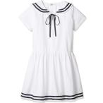  девочка One-piece платье море . способ sailor модель симпатичный простой формальный 4 лет ~10 лет 120cm 130cm 2 цвет развитие 