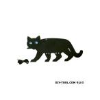 コンパル 猫にはネコだ ブラック 幅310mm×高さ150mm