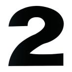 ダイドーハント 磁気ステッカー 数字 ナンバー(マグネット切り文字 2) ブラック 50×50mm 10177778