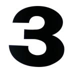 ダイドーハント 磁気ステッカー 数字 ナンバー(マグネット切り文字 3) ブラック 50×50mm 10177779