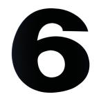 ダイドーハント 磁気ステッカー 数字 ナンバー(マグネット切り文字 6) ブラック 50×50mm 10177782