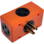 ミナト工業 4P(接地3P-20A-250V)トリプルタップ 延長コード 三相200V  動力用 オレンジ 4PTP 1個