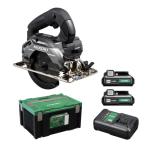 HiKOKI(ハイコーキ) 【バッテリー+1】10.8V 充電式 丸のこ セット品(電池・充電器付)【2605HK】 ストロングブラック のこ刃125mm C1205DA (2LSBP) 1台