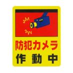 光 防犯サイン (防犯カメラ作動中) 黄色(反射) H100×W80mm RE8012 1枚