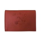 Workson WSCレザーカードケース ワイン H80mm×W110mm×D20mm 名刺入れ ミッキーマウス ディズニー