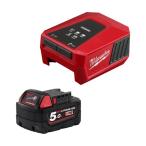 ミルウォーキー 【2026年1月5日発売】 M18 TOP-OFF USB-C 充電器 5．0Ah x 1 キット M18 TC-501 LR JP