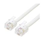 ナカバヤシ 電話機コード 6極4芯 15m 白 DC-415/WH 1本