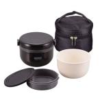 パール金属 どんぶり 保温弁当箱 特盛 ほかどん バッグ付 ブラック HB-1314