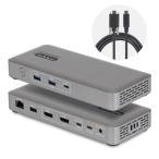 STARTECH.COM USB4ドッキングステーション/2画面/4K144Hz DP/100W PD/USBハブ スペースグレー 1m(ケーブル長) 1点