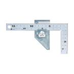 シンワ測定 曲尺厚手広巾 シルバー表裏同目 8段 曲尺用ストッパー金属製付 15cm 12485