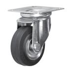 シシク スタンダードプレスキャスターゴム車輪自在７５径 WJ75