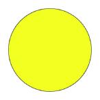 つくし工房 ステッカー 丸形無地 黄色 850-D 1点