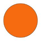 つくし工房 ステッカー 丸形無地 オレンジ 850-F 1点
