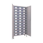 トラスコ 軽量棚扉付８７５Ｘ３００Ｘ１８００樹脂引出透明大Ｘ３３ネオグレ NG 63V-T812D11 NG(ネオク゛レー)