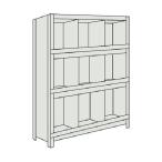 トラスコ 軽量棚縦仕切前当付８７５Ｘ３００Ｘ１２００３列３段ネオグレ NG 43V-54 NG(ネオク゛レー)