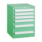 工場用保管設備 キャビネット ＴＲＵＳＣＯ　ＬＶＲ型キャビネット　３９２Ｘ４１２ＸＨ５４０　引出６段　ＹＧ　  (LVR-541YG)