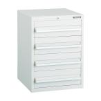 工場用保管設備 キャビネット ＴＲＵＳＣＯ　ＷＬＶＲ型キャビネット　５００Ｘ４１２ＸＨ５４０　引出４段　ホワイト色　  (WLVR-542-W)