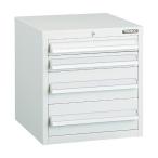 工場用保管設備 キャビネット ＴＲＵＳＣＯ　ＷＬＶＲ型キャビネット　５００Ｘ４１２ＸＨ４２０　引出４段　ホワイト色　  (WLVR-422-W)