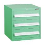 工場用保管設備 キャビネット ＴＲＵＳＣＯ　ＬＶＲ型キャビネット　３９２Ｘ４１２ＸＨ４２０　引出３段　ＹＧ　  (LVR-424YG)