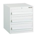 工場用保管設備 キャビネット ＴＲＵＳＣＯ　ＷＬＶＲ型キャビネット　５００Ｘ４１２ＸＨ４２０　引出３段　ホワイト色　  (WLVR-424-W)