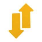 トラスコ 耐久フロアサイン矢印 黄 DFSA-Y