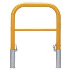 帝金 帝金バリカー 横型  φ60.5 スチール製 脱着式鍵付 横桟付 黄色 φ60.5　W70  H65 82-PK3