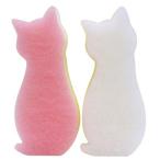 ワイズ ASSO CARAful 抗菌ソフト キッチンスポンジ ねこ 幅6.1×奥行13.8×高さ3.8cm AS-004 0