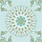 Wallprops 貼ってはがせる壁紙シール メダリオン ターコイズ＆ゴールド 長さ5m 幅52cm Medallion Turquoise