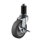 ユーエイ 差し込み式 自在 キャスター エラストマー 車輪径50mm ストッパー付き Lタイプ LTF-S型 パイプ径16 LTF-50ELS-16