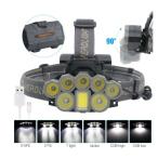  передняя фара заряжающийся led сильнейший USB супер мощный LED легкий голова сильнейший люмен яркий LED передняя фара 8 head альпинизм рыбалка уличный настройка возможно водонепроницаемый 