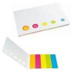 5色付箋メモ 白　/ステーショナリー/文具/事務用品/景品/粗品/ノベルティ/プレゼント　★1,370個以上で送料無料