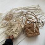 かごバッグ レディース ポシェット カゴバッグ レースリボン ショルダーバッグ 斜め掛け 肩掛け 編みバッグ 裏地付き お洒落 ハンドバッグ