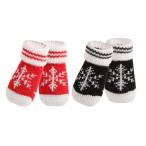 [PUPPIA(pa Piaa )]SNOW FLAKE SOCKS( собака для носки / носки 4 листов входит / красный *L размер )