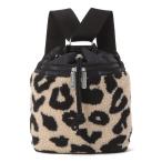 LeSportsac /SHERPA MINI BACKPACK/レオパードシェルパ/ミニバックパック/巾着型バックパック/ボア素材/ヒョウ柄/リュックサック/シェルパコレクション