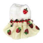 いちごスパンコールボアワンピース/犬服犬の服ペット猫姫系かわいいイチゴ苺ワ...