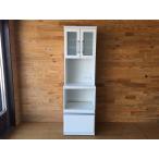 【中古】◎ニトリ/NITORI/レンジボード/スリム/KRISNA 60RB-WH/クリスナ/ホワイト/食器棚/キッチン収納