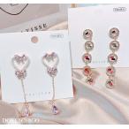 Yahoo! Yahoo!ショッピング(ヤフー ショッピング)ピアス レディース 韓国 リボン ハート パール ビジュー ぶら下がり 大ぶり