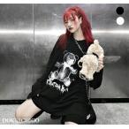 ロンT トレーナー レディース くま クマ 長袖 韓国 双子コーデ 原宿系 オルチャン 春夏秋冬