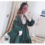 ワンピース レディース ゴスロリ ロリータ ゆめかわいい メイド服 コスプレ 長袖