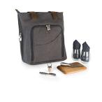 Picnic Time Sonoma Insulated Tote with Wine and Cheese Service for Two, Grey