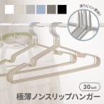 ハンガー すべらない PVCコーティングハンガー 滑らない 30本セット 軽い 頑丈 滑り止め 丈夫 41cm 収納 スリム 省スペース