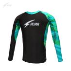 テクノロングラッシュ L 緑（ALRL4-L-GR）ALMA ラッシュガード UVカット メンズ ハイネック スポーツウェア