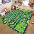 ベビーマット ベビープレイマット ラグ 道路 ロードマップ 地図マップ 都市交通トラック 知育玩具 子供部屋 ベビー 知育 フロアマット 滑り止め 優しい肌触り マ
