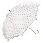 Wpc. ワールドパーティー 2025 長傘 なみなみタイニーフラワー オフ 雨傘 親骨58cm 大きい ジャンプ 晴雨兼用 レディース クラシカル レトロ 4774-05-001