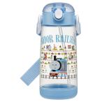 SKATER スケーター 子供用 ストロー付 水筒 クリアボトル 480ml ワンタッチ シリコーン きかんしゃトーマス×つむぱぱ 男の子 女の子 PDSH5-A (プレゼント)