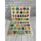 木製玩具　知育パズル  アルファベット 数字  知育玩具 木のおもちゃ クリスマス