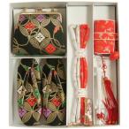  "Семь, пять, три" кимоно для .. комплект ящик se шт. в комплекте 7 лет для чёрный 7 сокровищ цветок . zori сумка 6 позиций комплект сделано в Японии 