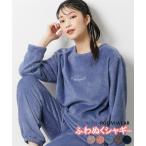 ルームウエア パジャマ M L ふわぬく シャギー 刺しゅう入り ルームウエア 上下セット ニッセン 女性 レディース 長袖 部屋着 寝間着 あたたかい 秋 冬 春