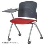 アイコ 法人限定 ミーティングチェア ビニールレザー 2脚セット メモ台付片肘キャスタータイプ グレーシェル BK(ブラック)
