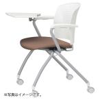 アイコ 法人限定 ミーティングチェア ビニールレザー 2脚セット メモ台付両肘キャスタータイプ ホワイトシェル LGR(ライトグレー)